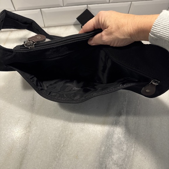 Urban Outfitters Rotcho Canvas Crossbody Bag Black Solid‎ Cotton - Picture 5 of 12